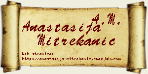 Anastasija Mitrekanić vizit kartica